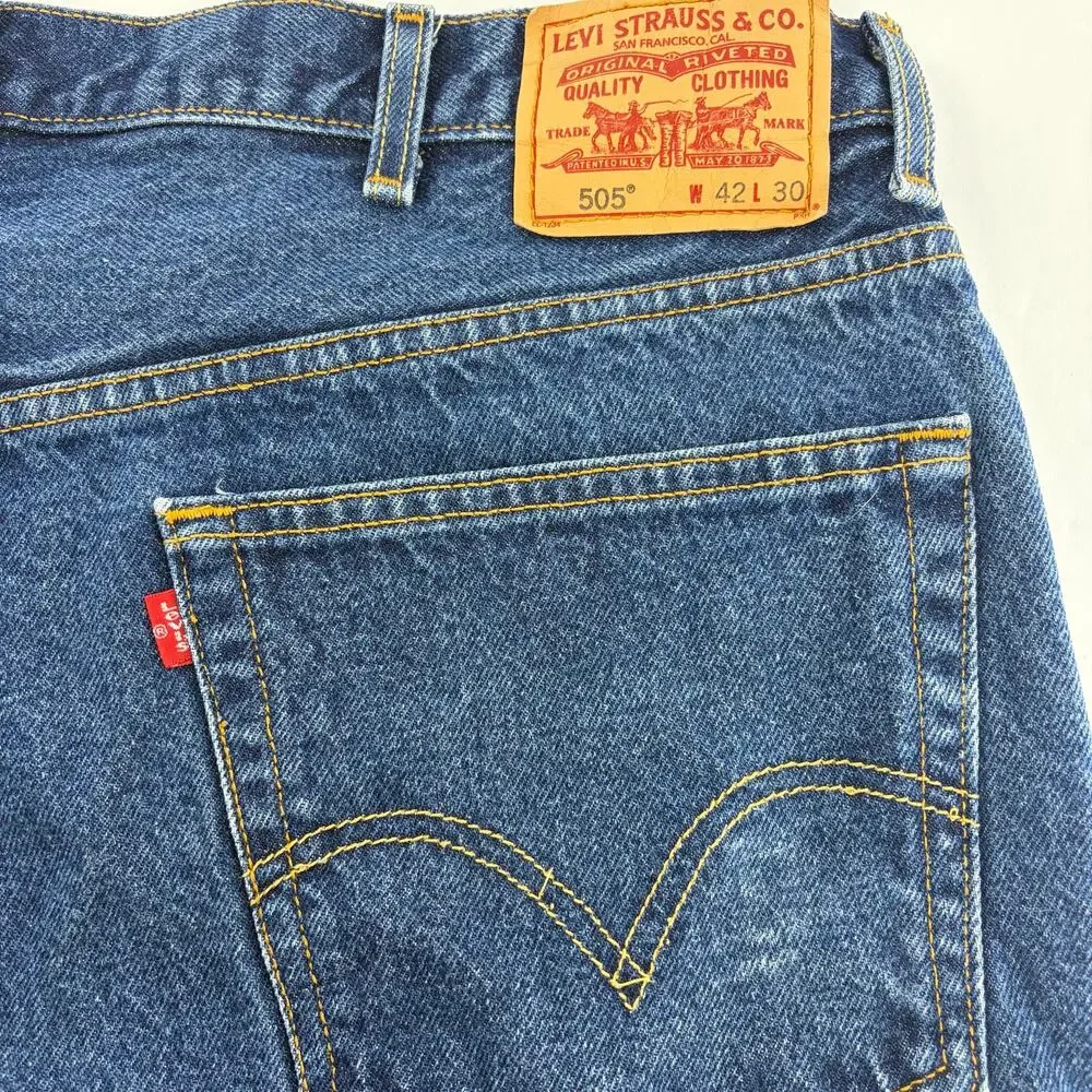 Levi's 505 Regular Fit Jeans Dark Wash W42 L30
